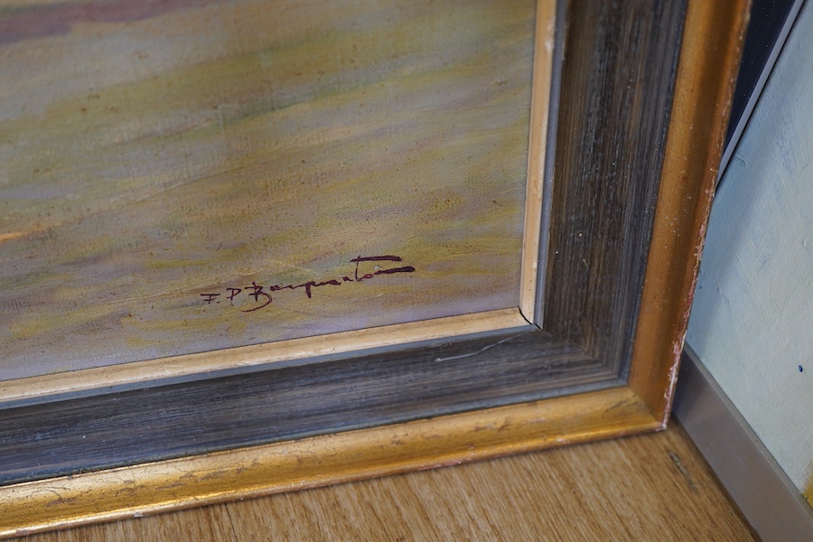 20th century, Seascape, indistinctly signed F. P. Brampton ?, oil on canvas, 39 x 60cm